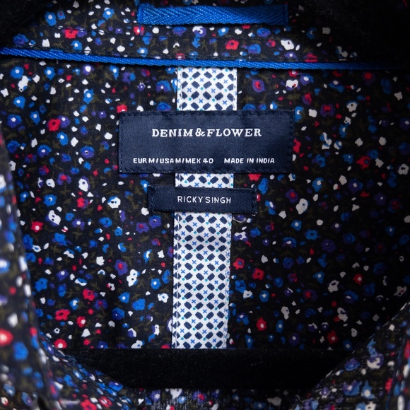 Denim & Flower tiny flower print Size M Ricky Singh - Picture 2 of 3